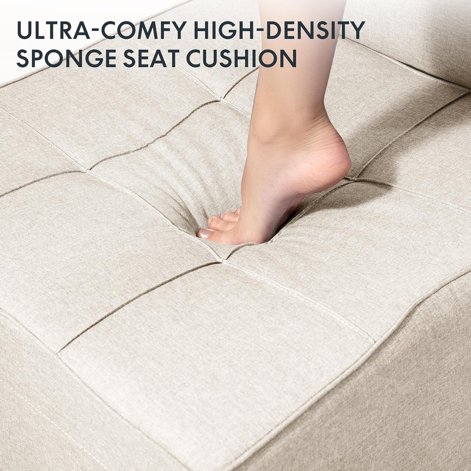FLEXISPOT Sofa Bed Extendable Folding Sleeping Chair with Bed Function, Chair Beds with Function, Convertible Bed Chair, Load Capacity 300 kg, Grey
