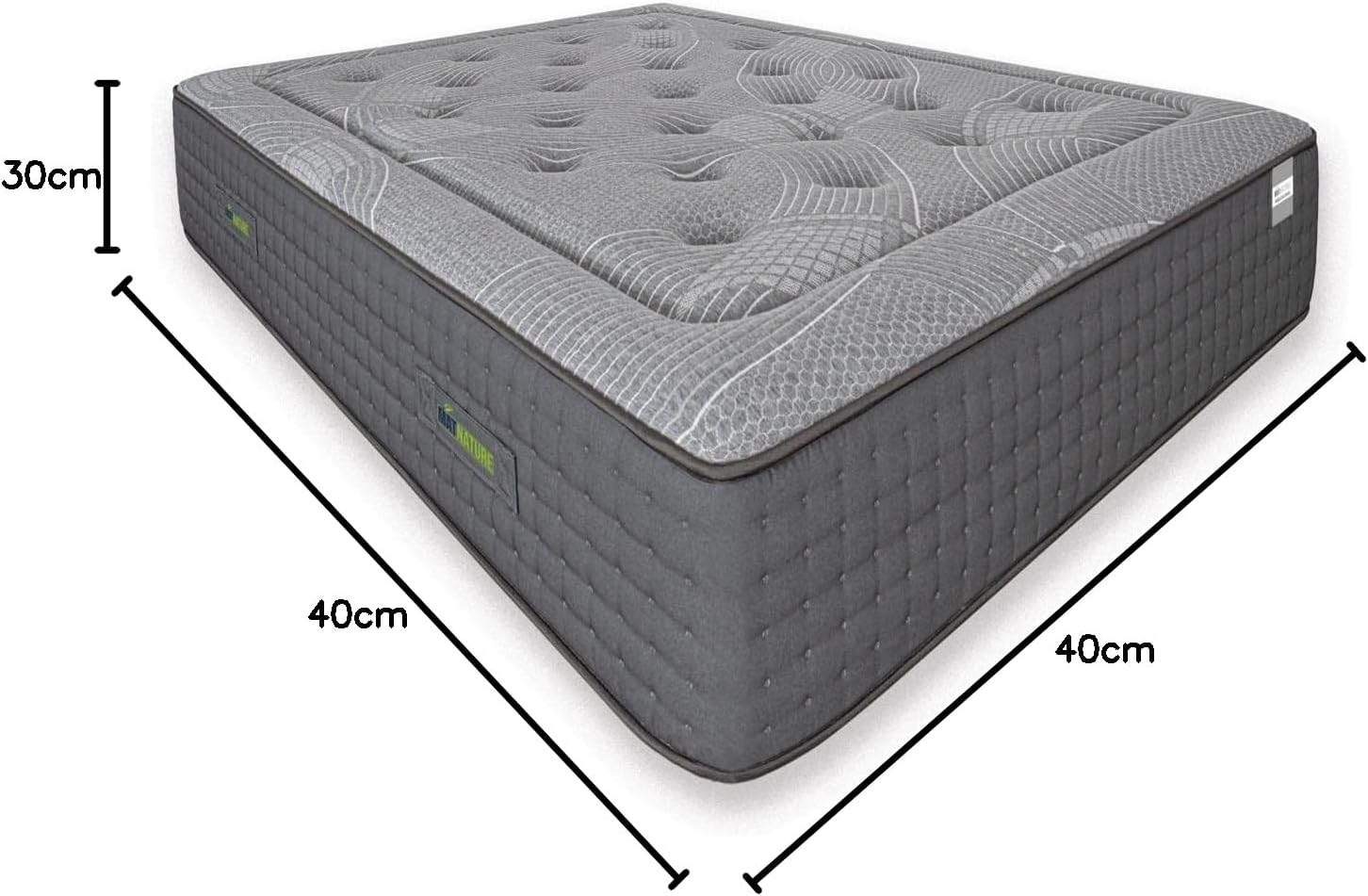 Matnature | Platinum | Madrass Great Comfort Pro Multiple Rest | Pocketfjädrar och minnesskum | Höjd 30 cm | Andningsbar, halkfri och kvalsterfri (150 x 200 cm)