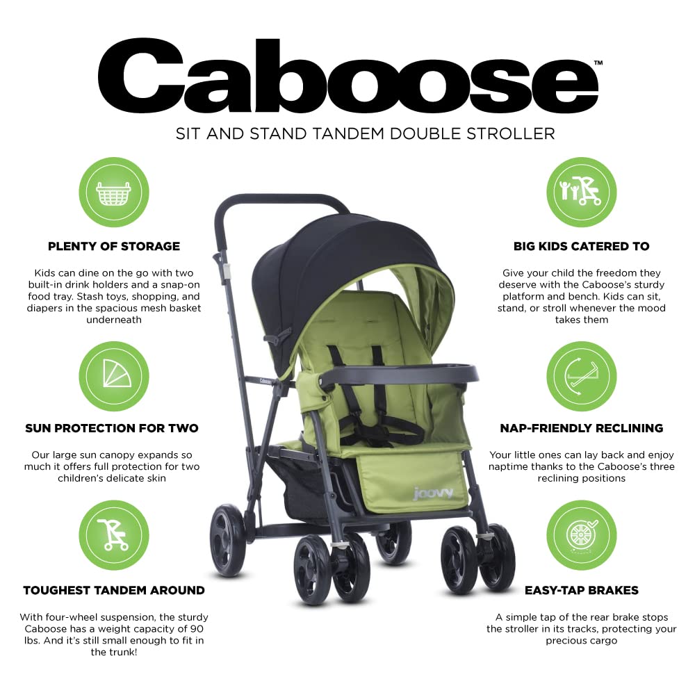 Joovy Caboose Graphite Dubbele Kinderwagen Appletree