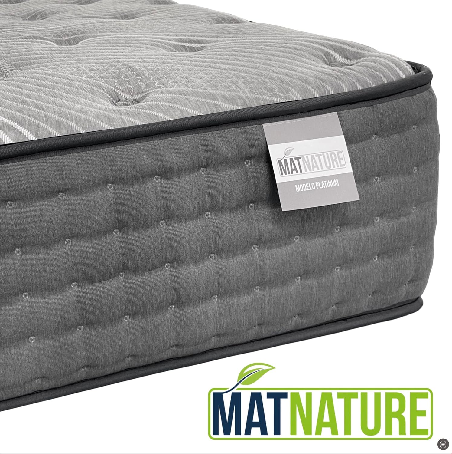 Matnature | Platinum | Madrass Great Comfort Pro Multiple Rest | Pocketfjädrar och minnesskum | Höjd 30 cm | Andningsbar, halkfri och kvalsterfri (150 x 200 cm)