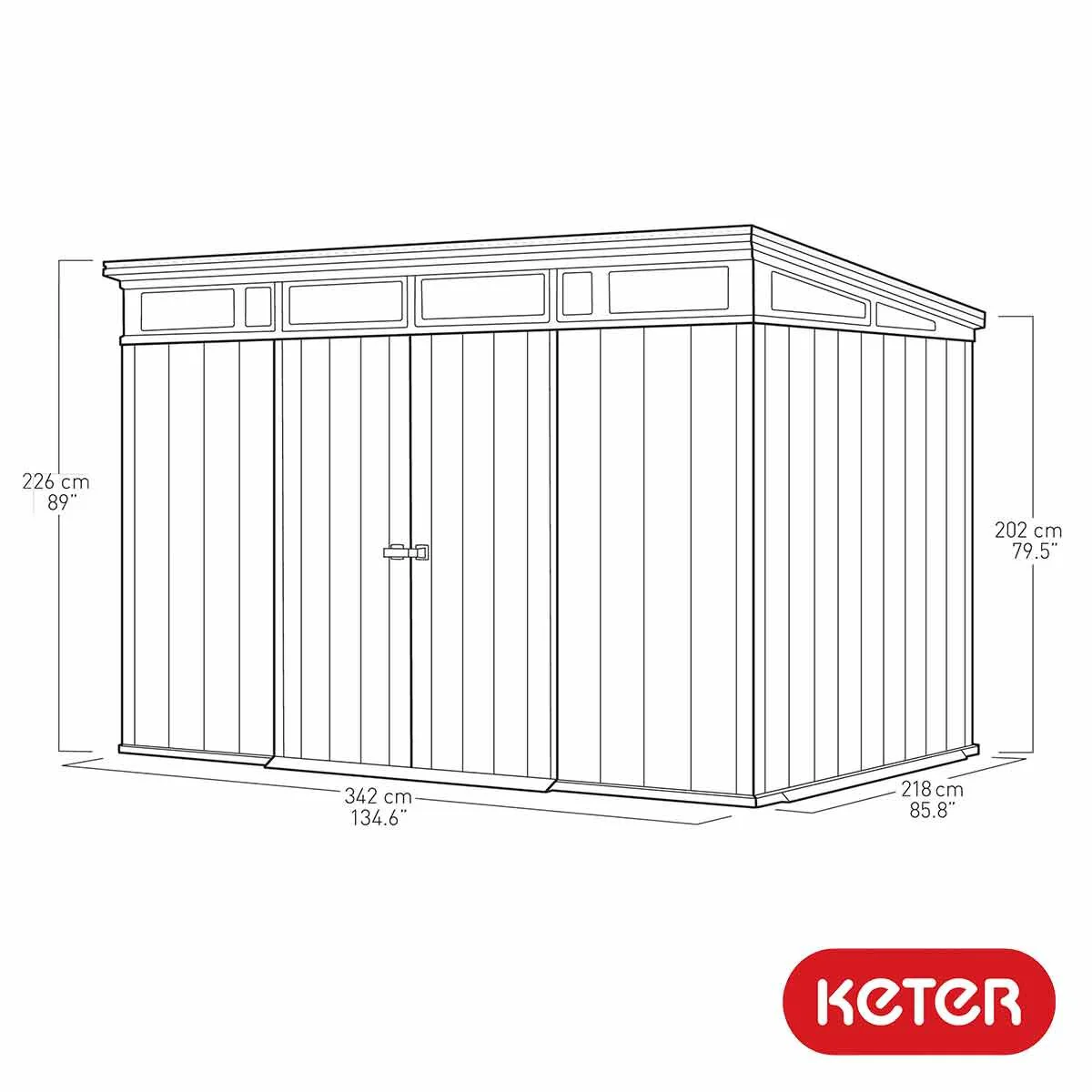 2025 Keter Artisan haveskur 11 x 7 ft (3,4 x 2,1 m) – Stilfuld og robust udendørs opbevaringsløsning