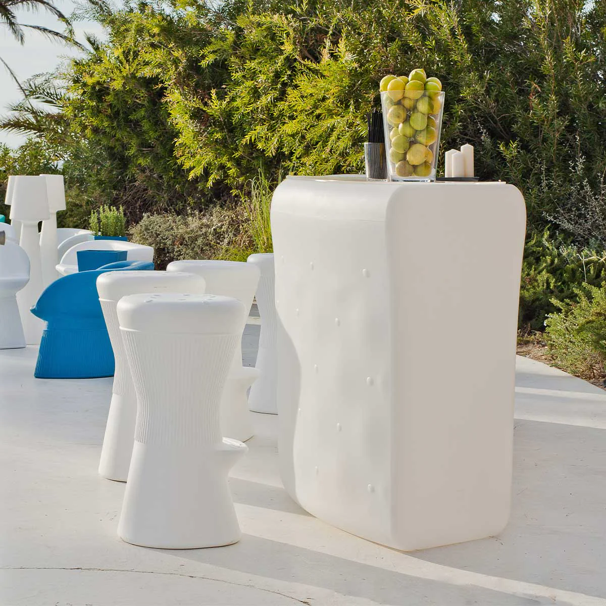 Comptoir de bar incurvé avec éclairage Ibiza 120