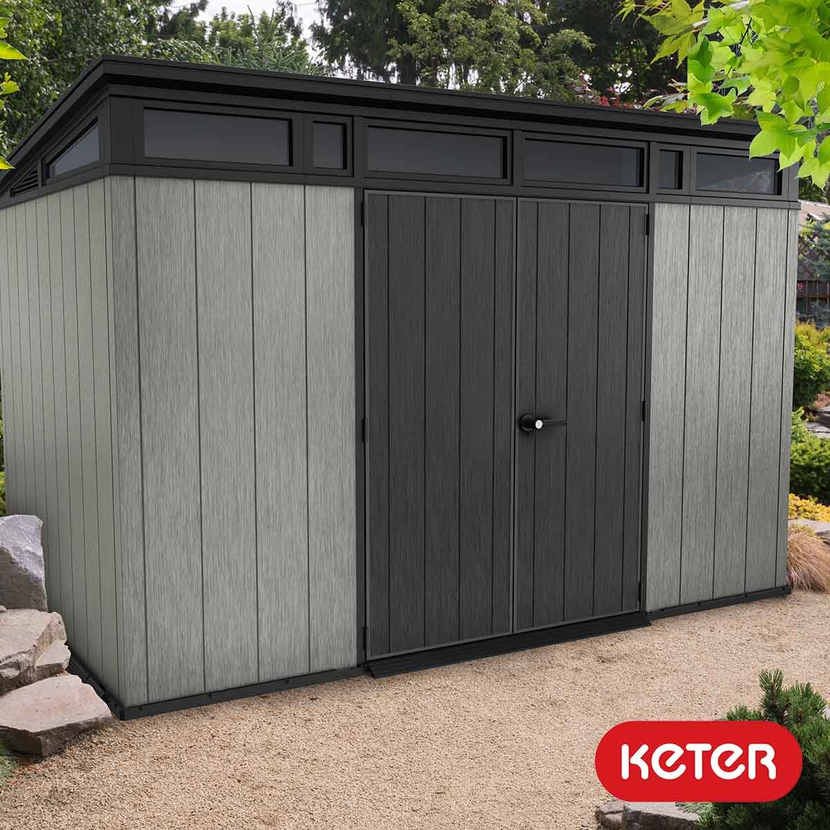 2025 Keter Artisan haveskur 11 x 7 ft (3,4 x 2,1 m) – Stilfuld og robust udendørs opbevaringsløsning