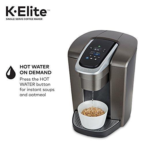 Keurig K-Elite Einzelportions-Kaffeemaschine mit K-Cup-Kapseln, Kapazität für Eiskaffee, Oberfläche in gebürstetem Schiefer-Look